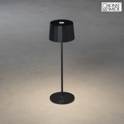 Outdoor LED accu table lamp POSITANO, IP54, 2.2W 2700/3000K 180lm, dimmable, witch USB charging dock, black